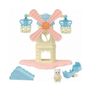 Sylvanian Families日本森林家族 人物樂園配件 樂園風車遊樂場組(貓 翹翹板 溜滑梯 摩天輪)家家酒玩具