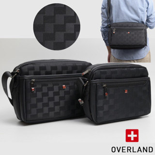 OVERLAND 美式十字軍 側揹包 防水耐磨 格紋款 多隔層 尼龍斜揹包 斜揹包 側揹包 男生包包