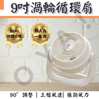 ｜9吋渦輪循環扇｜三檔風速 一年保固 獨家訂製 空氣迴圈 電風扇 風扇 桌上型電風扇 循環扇 小電風扇 小風扇小電扇