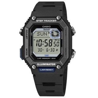 CASIO / 卡西歐 藍芽計步 電子數位 防水100米 橡膠手錶 黑色 / WS-B1000-1AV / 36mm