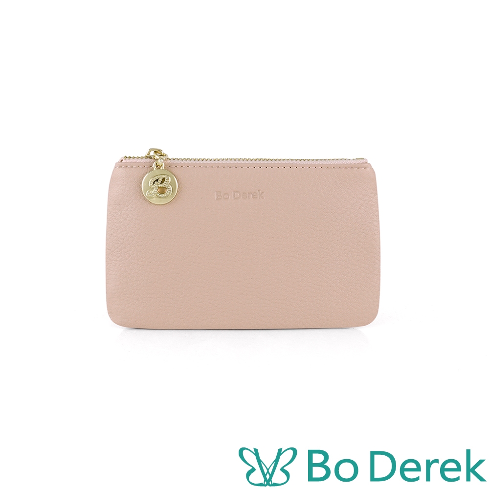 Bo Derek女包｜質感牛皮鑰匙圈卡片零錢包-粉色 / 1238-023
