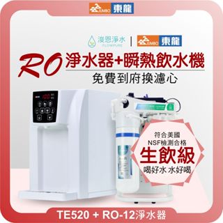東龍 TE-520 桌上型熱飲機 X 直流四道 RO淨水器 (淨水器 濾水器 飲水機 濾芯 濾心 過濾器 瞬熱飲水機 )