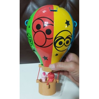 （二手品相很新絕版現貨）日本購回 大阪環球影城 芝麻街 餅乾怪獸娃娃 EImo & Moppy 熱氣球公仔造型 爆米花桶