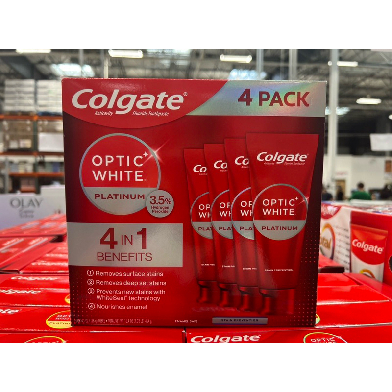 最新版本3.5%現貨‼️好市多Colgate 高露潔美白去黃牙垢防蛀牙膏 3.5%含氟 單/4支入