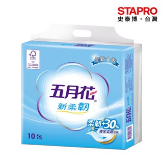 五月花 新柔韌抽取衛生紙/0102366/100抽/10包/6袋/箱｜史泰博