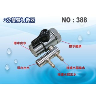 【龍門淨水】切換器2分雙管 分水器 RO純水機 淨水器 過濾器 飲水機 電解水機(貨號388)