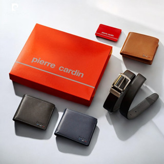 【pierre cardin 皮爾卡登 旗艦店】皮帶皮夾2880禮盒組(週年慶限定)｜真皮 短夾 皮帶 男性皮件