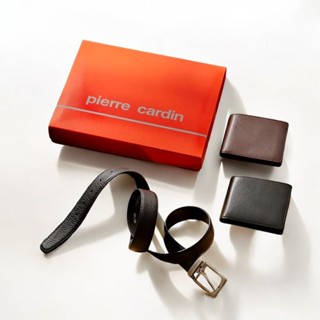 【pierre cardin 皮爾卡登 旗艦店】皮帶皮夾1880禮盒組(週年慶限定)｜真皮 短夾 皮帶 男性皮件