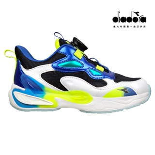 DIADORA 童鞋 中童時尚輕量慢跑鞋 DA13121黑白藍 跑步鞋 運動鞋 休閒鞋 官方旗艦店