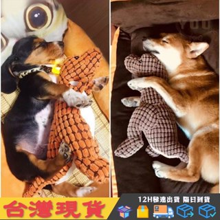 【YOO】隔日到貨 狗狗玩具 耐咬磨牙發聲狗解悶神器 柯基幼犬 金毛大型犬寵物毛絨用品 毛絨狗玩具 磨牙玩具 恐龍狗玩具