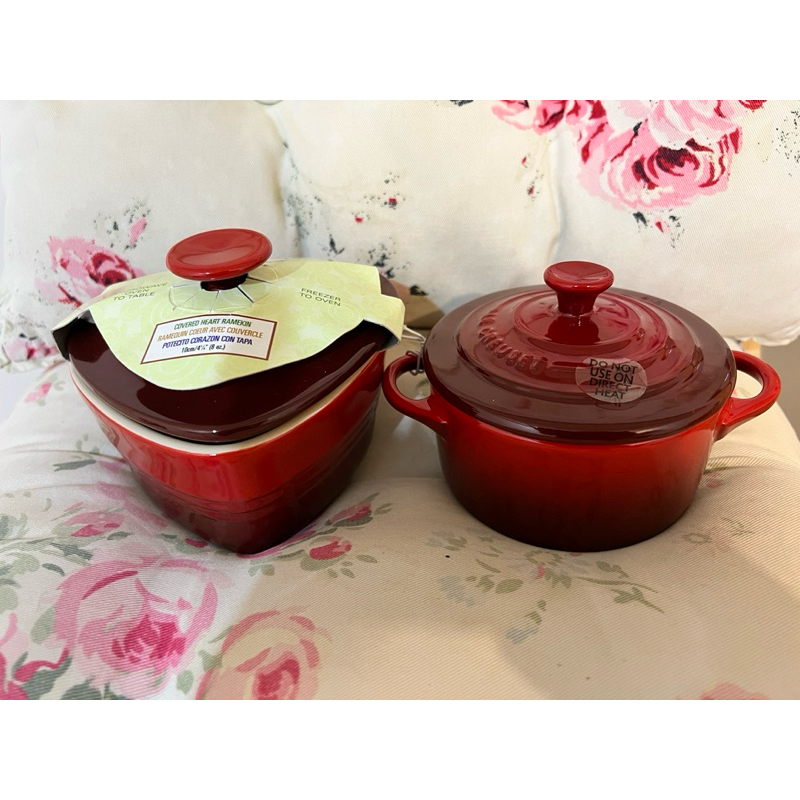 法國《Le Creuset》經典紅馬克杯、愛心烤盅、圓形烤盅