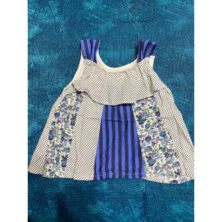 二手 100公分 日牌 Rag Mart 上衣 女童裝 無袖 拼接設計 100cm 3歲 4歲