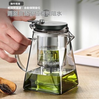 臺灣出貨 茶壺 泡茶壺杯 家用茶具 茶壺 玻璃茶壺 高硼矽玻璃壺 耐熱大容量 茶水分離濾茶器玻璃燒水壺耐高溫飄逸杯茶具
