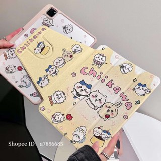 三折奶油黃吉伊卡哇適用2024iPadPro保護殼Air6蘋果平板殼ipad9保護套10.9寸防摔10代帶筆槽mini6