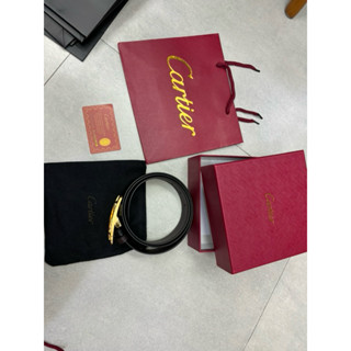 Cartier卡地亞~金色扣頭皮帶（全新）