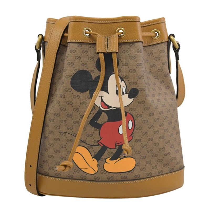 Gucci米奇Mickey聯名水桶包 全新
