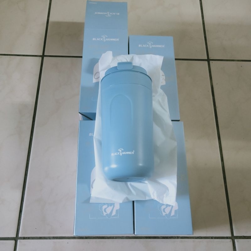 113年廣積股東會紀念品/BLACK HSMMER雙層隔熱咖啡隨行杯600ml(藍)