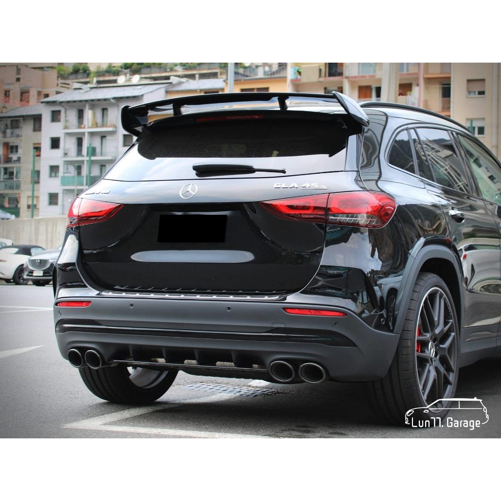 Lun77. 現貨 - BENZ GLA250 GLA45s 鈦黑 四出尾飾管 下擾流 支架 套件 H247 副廠 賓士