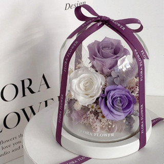 Floraflower 永生花夜燈-溫柔暮山紫