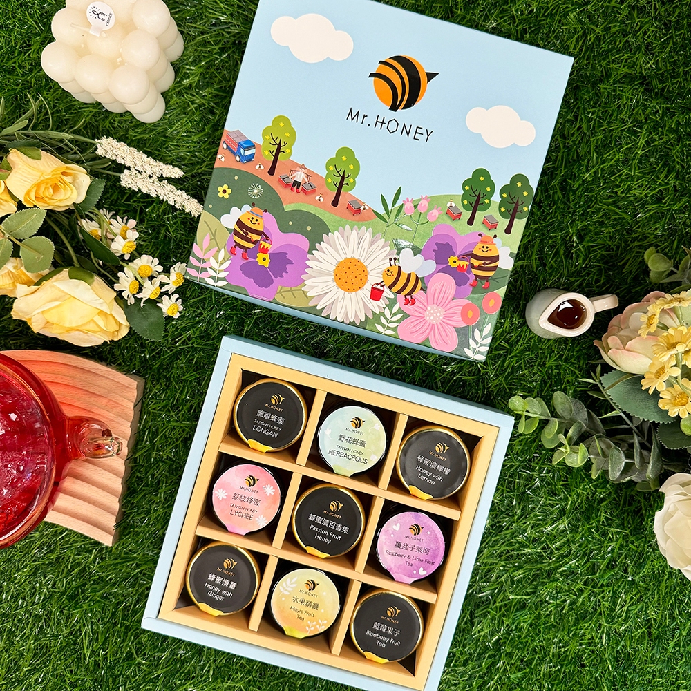 ｜Mr.HONEY 蜂蜜先生｜甜心禮盒-九入 Gift Box 附禮袋 交換禮物 伴手禮 母親節/新年/中秋/端午禮盒