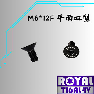 【瘋螺絲】ROYAL鈦合金螺絲★M6*12F 平面皿型 P1.0 手機支架★ 64鈦/正鈦/鈦合金★出貨附發票 ★帝王黑