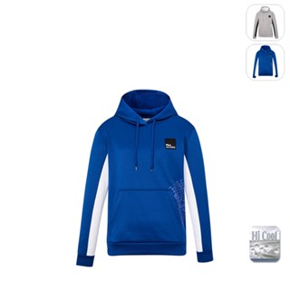 【FILA】男性 吸濕排汗 刷毛 運動連帽T恤-深藍 1TEX-5704-BU