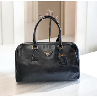 美麗堡精品 ☆PRADA OUTLET BL0787 牛皮 波士頓包 手提包附斜背帶 黑色 【現貨】過季全新限量款