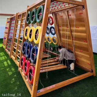 【專業遊樂器材】新款促銷 含運 攀爬架 幼兒園戶外玩具木質攀爬架平衡體能訓練公園戶外兒童遊樂運動器材