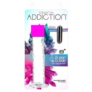加拿大 BMS Addiction Crystal 8"水晶老二按摩棒跳蛋組_透明