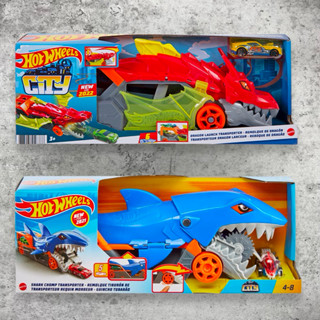 HOTWHEELS 風火輪 SHARK CHOMP TRANSPORTER PLAYYSET 暴食鯊魚 收納卡車 運輸車