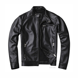 PUNX LEATHER JACKET 立領荔枝紋 真皮革 夾克 皮衣 【 PUNX 】