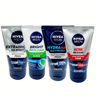 NIVEA妮維雅男士洗面乳 深層潔淨/勁涼亮白 100g (進口版）