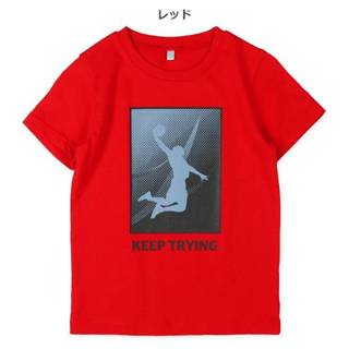 🔥現貨🇯🇵日本西松屋🇯🇵 兒童短袖上衣「KEEP TRYING」紅T恤，讓孩子運動起來！110~120公分
