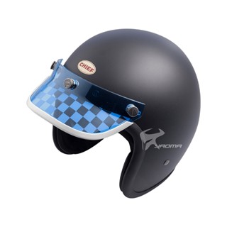 【ZEST.CO】帽簷 透明藍 白格 賽車格紋透 短帽簷 復古帽簷 帽沿 安全帽配件 山車帽 三扣式｜耀瑪騎士