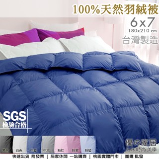 現貨【優の家居】100%臺灣製天然水鳥雙人羽絨被 -6X7尺- 冬季保暖輕盈 飯店級 ~ 冬被 被胎 被芯