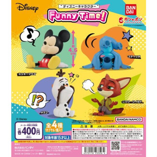 【LUNI 玩具雜貨】BANDAI 迪士尼好朋友 Funny Time 公仔 扭蛋 整套4款 米奇 史迪奇 雪寶 胡尼克