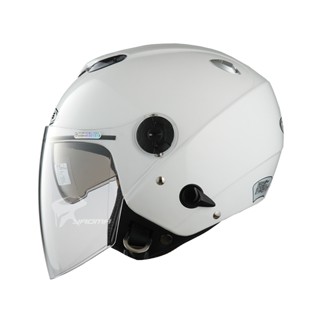 【ZEUS】安全帽 ZS-202FB 白色 亮面白 素色 內建鏡片 半罩 3/4罩 內襯可拆 ZS202FB｜耀瑪騎士