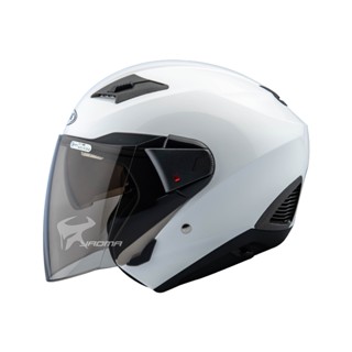【ZEUS】安全帽 ZS-611F 素色 白 內藏墨片 五件式內襯 插扣 3/4罩 611F｜耀瑪騎士