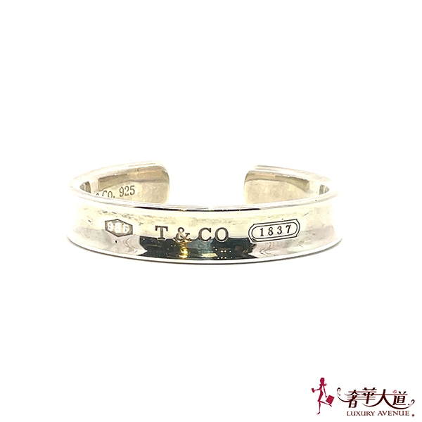 ＊奢華大道國際精品＊【TF079】Tiffany & Co. 1837 925純銀開口式手環 1997年