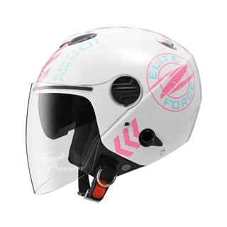 【ZEUS】安全帽 ZS-202FB T63 白粉 內藏墨鏡 內鏡 半罩帽 3/4罩 內襯可拆｜耀瑪騎士