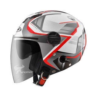【ZEUS】安全帽 ZS-202FB T68 白紅 亮面 內鏡 3/4罩 通勤帽 202FB｜耀瑪騎士