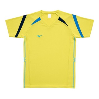 Mizuno 美津濃 男女 排球上衣 短袖上衣 運動 排球 羽球 黃藍 V2TAAG1645
