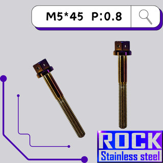 【瘋螺絲】ROCK 白鐵材質 ★ M5*45 P:0.8 白鐵鍍鈦/燒鈦螺絲 ★ CNC內外六角螺絲★出貨附發票★ 鍍鈦