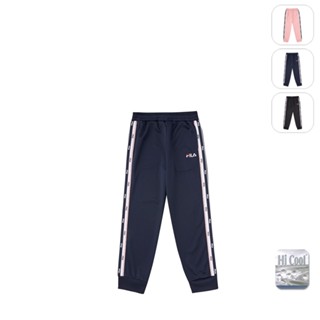 【FILA】KIDS 孩童款 吸濕排汗 運動針織束口長褲-丈青 1PNX-8410-NV