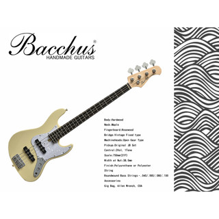 【搖滾空間-聖地搖滾】Bacchus WJB-Mini/R 迷你貝斯 30吋 復古白色 付原廠琴袋 配件包