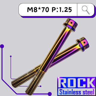 【瘋螺絲】ROCK 白鐵材質 ★M8*70 P:1.25 白鐵鍍鈦/燒鈦螺絲 ★ CNC內外六角螺絲★出貨附發票★ 鍍鈦