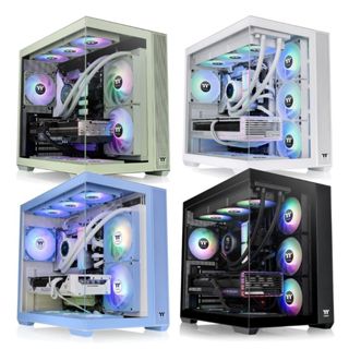 米特3C數位–曜越 View 380 TG ARGB 強化玻璃中直立式機殼 黑色/白色/抹茶綠/繡球花藍