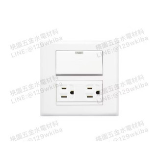 Suzone樹榮電工❤️新普系列-110V兩連一螢光開關雙插座附接地_SP-3813(附發票)