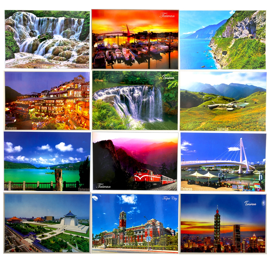 NH台灣景點明信片postcard🇹🇼元藝坊-台灣現貨免等】總統府 中正紀念堂  十分天燈 日月潭  九份夜景 淡水