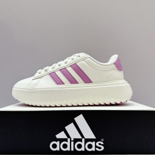 ADIDAS GRAND COURT PLATFORM 女 厚底休閒鞋 白 粉紫 IH2423